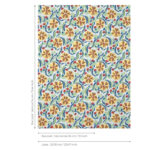Behangpatroon "Les Anémones" van Pierre Frey met kleurrijke bloemmotieven in geel, rood, blauw en groen.