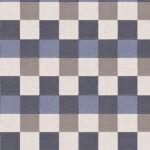 Tegelpatroon Plaza-21002 met afwisselend beige, grijze, blauwe en witte vierkante tegels in een schaakbordmotief.