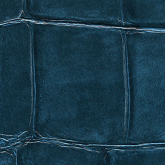Donkerblauw leer met een krokodillen- of alligatorstructuur, type VP-423-29.