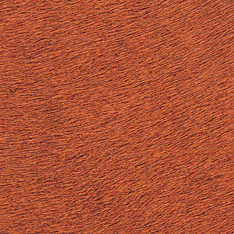 Close-up van de oranjebruine textuur van het materiaal VP-625-42 met een vezelachtig patroon.