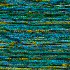 Abstract patroon van horizontale strepen in blauw-, groen- en geeltinten, getiteld VP-712-05.