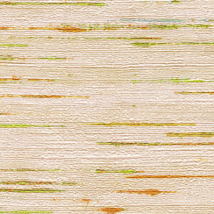 Textielpatroon VP-851-02 met horizontale lijnen in beige, groen en oranje tinten.