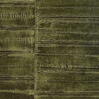 Detailopname van het groengestikte textieloppervlak van kunstwerk VP_424_22.