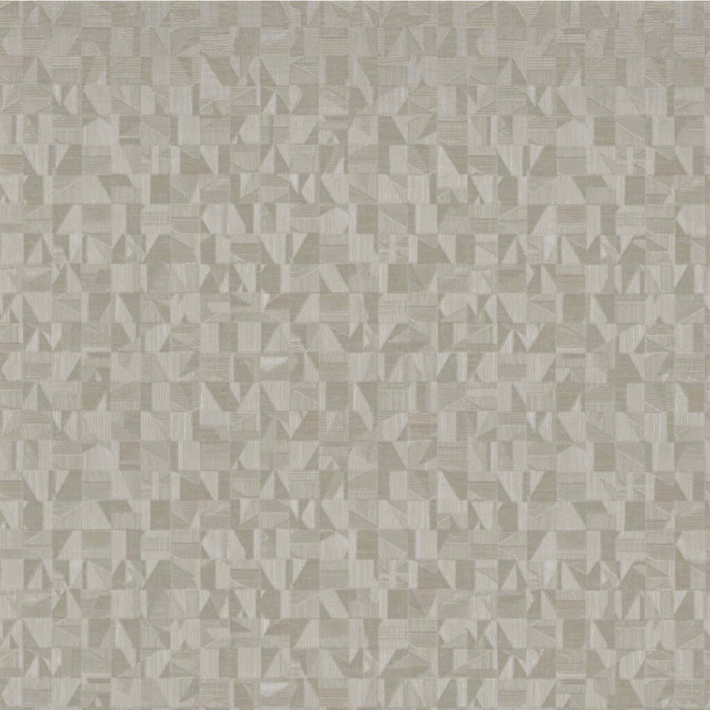 Beige Casamance Tiznit 74400140 behang met een geometrisch patroon van subtiele glans en textuur.