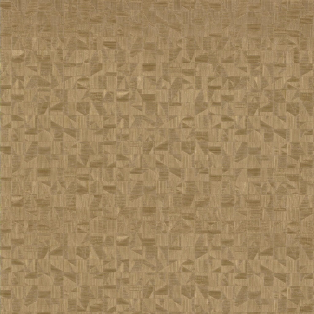 Gouden Casamance Tiznit 74400242 behang met een geometrisch reliëfpatroon.