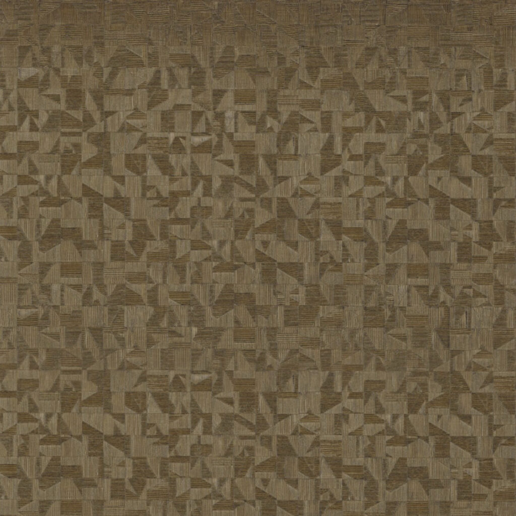 Bruin Casamance Tiznit 74400344 behang met geometrisch patroon en textuur.