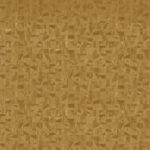 Geometrisch goudbruin Casamance Tiznit behang met een patroon van reliëfrijke vierkanten en driehoeken.