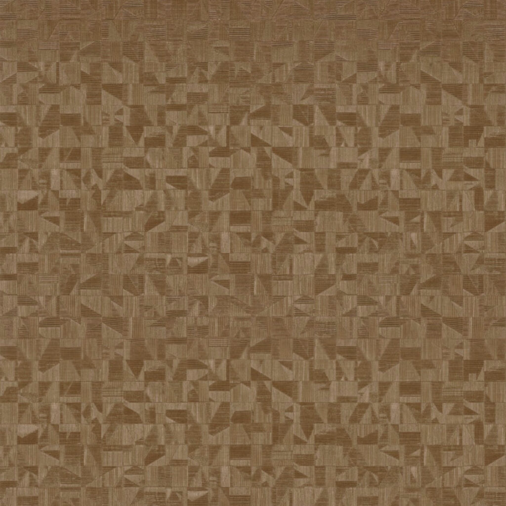 Bruin Casamance Tiznit 74400752 behang met een geometrisch patroon van abstracte vormen en lijnen.