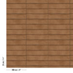 Patroon van horizontale rechthoekige tegels in warme houttint uit de Caravane Moshi Moshi VP 942 05 collectie.