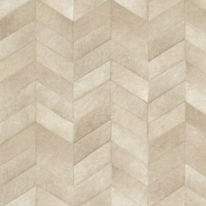 Beige Elitis Sauvages VP 968 03 behang met een visgraatpatroon van natuurlijke texturen.