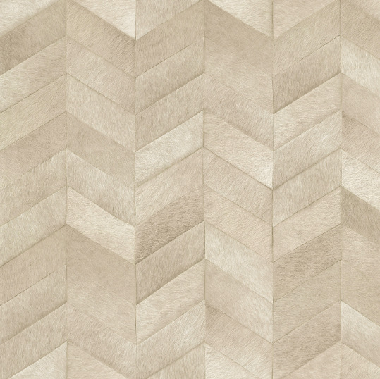 Beige Elitis Sauvages VP 968 03 behang met een visgraatpatroon van natuurlijke texturen.