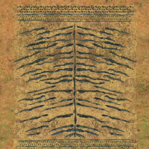 Decoratief Elitis behang uit de Sauvages-collectie met een patroon dat doet denken aan een gestileerde dierenhuid met tribale accenten.