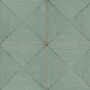 Groen wandpaneel uit de Elitis Cordes Sensibles collectie, ontworpen door Véronique de Soultrait, met een geometrisch reliëfpatroon.