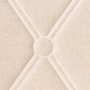 Beige chenille wandbekleding Elitis Forms Mone RM 1056 01 met geometrisch reliëfpatroon.
