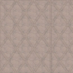Chenille stof met een zachtroze, ruitvormig Elitis Forms Mone RM 1056-04 patroon.