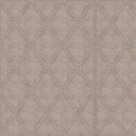 Chenille stof met een zachtroze, ruitvormig Elitis Forms Mone RM 1056-04 patroon.