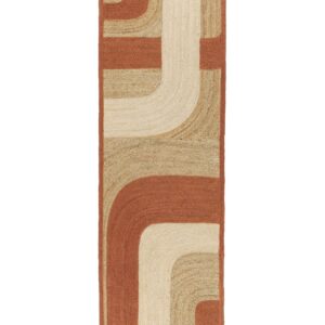 Loper Elitis Penny Lane TA 119 35 06 met een geometrisch patroon in aardetinten.