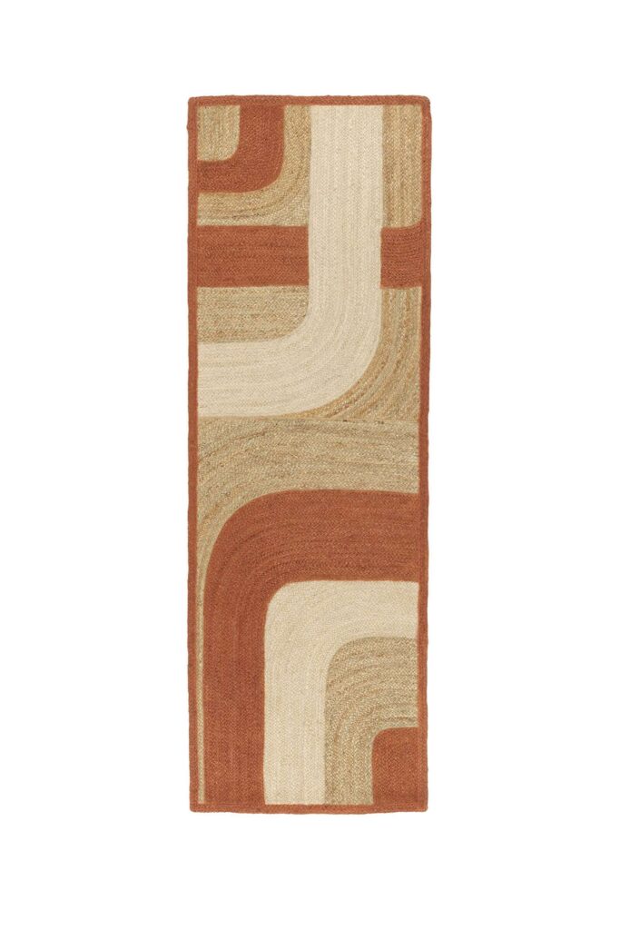 Loper Elitis Penny Lane TA 119 35 06 met een geometrisch patroon in aardetinten.