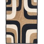 Vloerkleed Penny Lane TA-11985-05 van Elitis met een grafisch patroon in zwart, beige en wit.