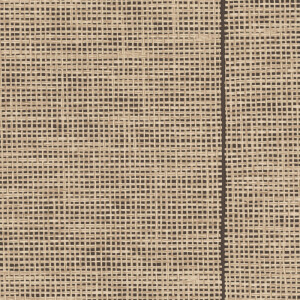 Vlechtwerk van beige rotan met een verticale donkere tussenstrook.