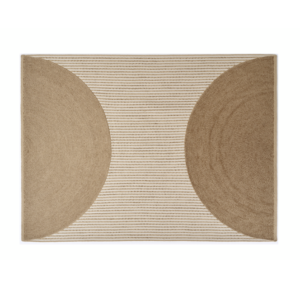 Product weergave van langwerpig beige outdoor vloerkleed met halve cirkels : Elitis-Holiday-Naturel TA-116-05-04PP