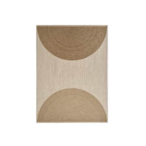 Product weergave van langwerpig beige outdoor vloerkleed met halve cirkels : Elitis-Holiday-Naturel TA-116-05-05PP