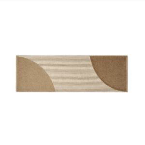 Product weergave van langwerpig beige outdoor loper met halve cirkels : Elitis-Holiday-Naturel TA-116-05-06PP