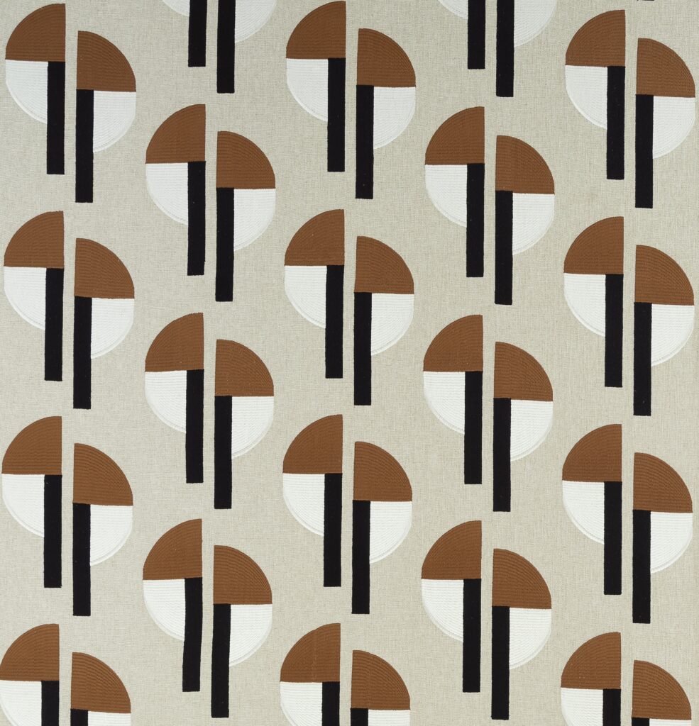 retro geometrisch design met halve maantjes en strakke strepen