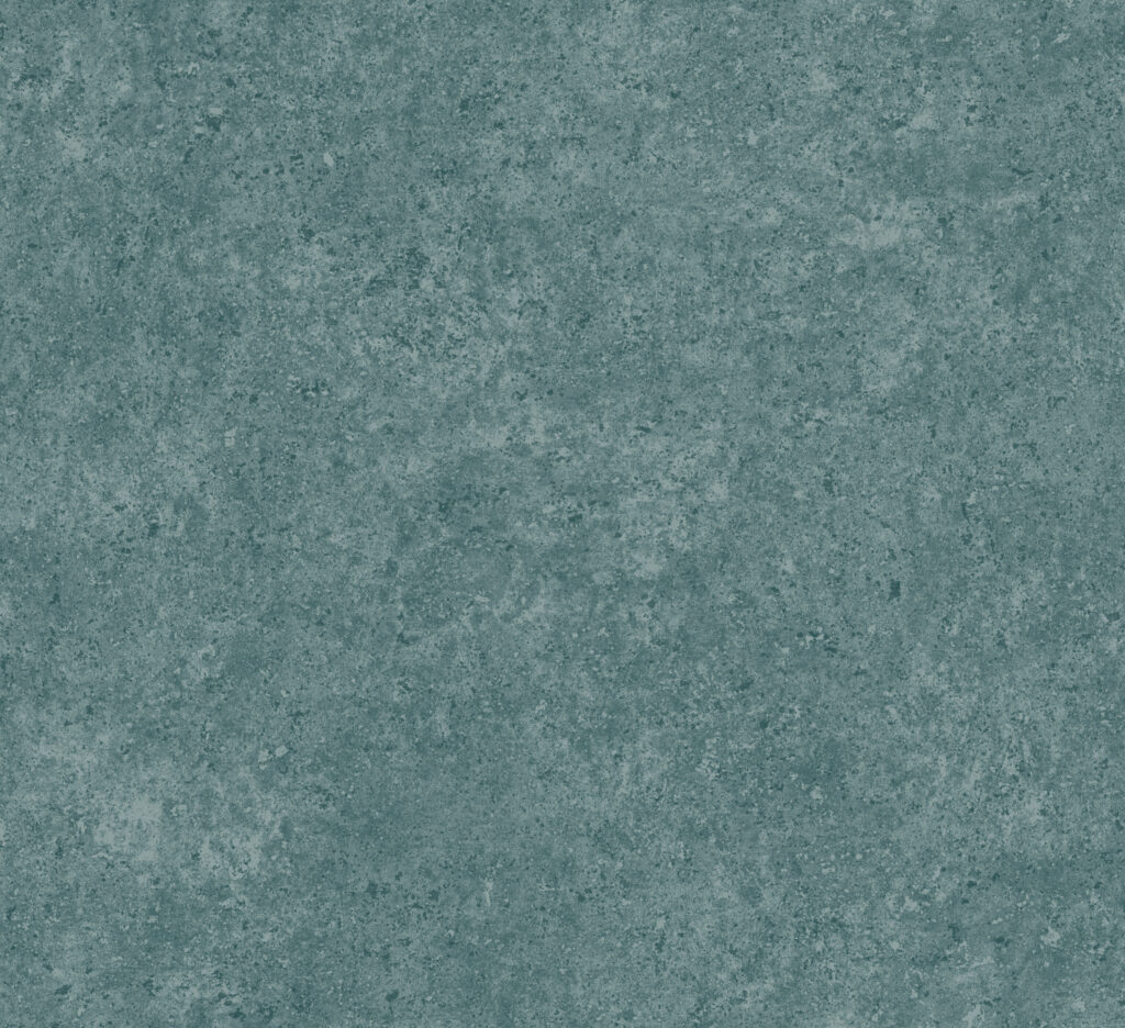 Groenblauw gemêleerd oppervlak met kalkachtige structuur uit de Arte Essentials Kaolin Calcaire Stucco collectie.