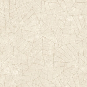 Beige wandbekleding uit de Arte Essentials Kaolin collectie met een subtiel bladvormig patroon.