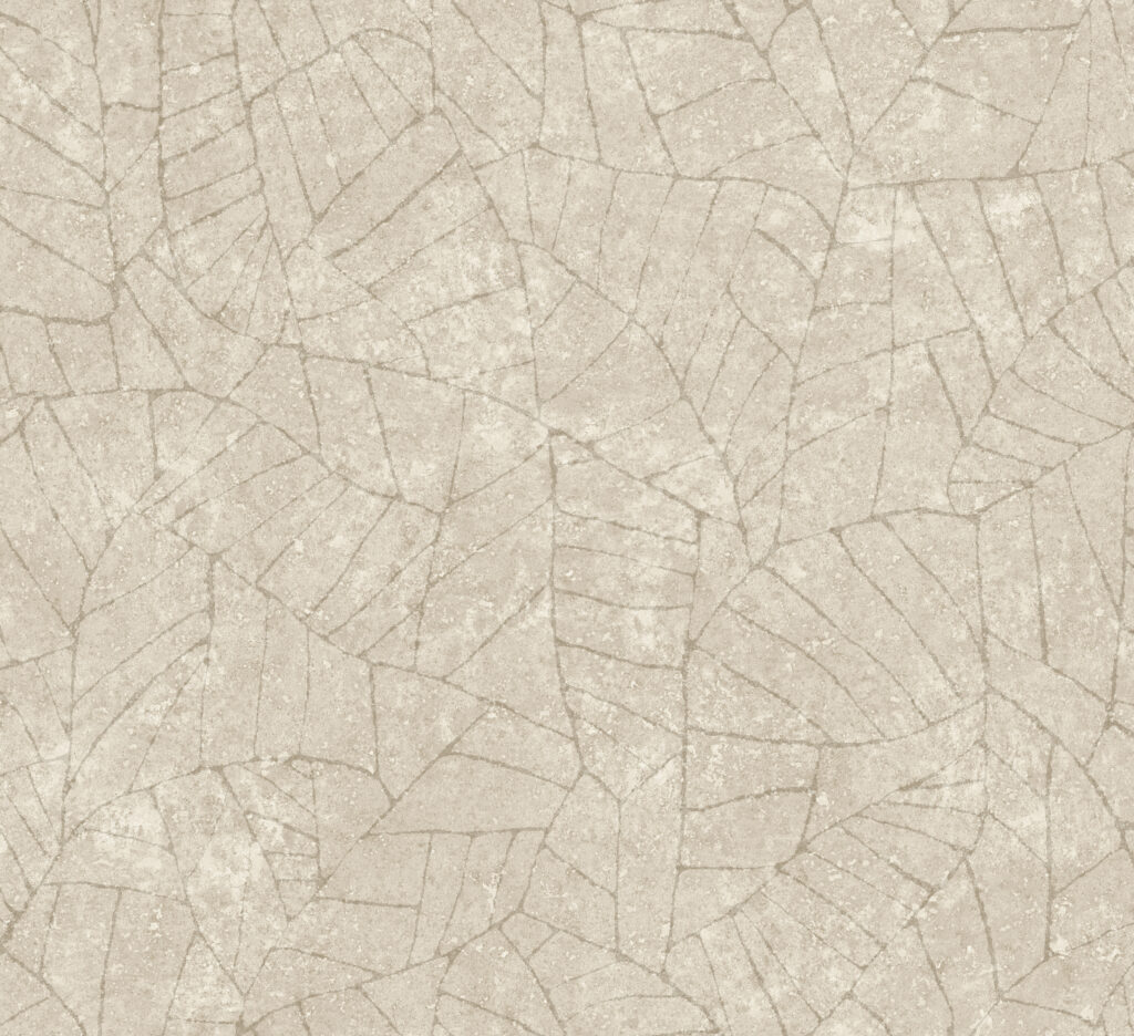 Beige wandbekleding met een subtiel patroon van abstracte, licht gebogen lijnen uit de Arte Essentials Kaolin collectie.