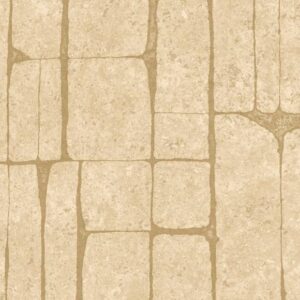 Beige muur met een patroon van onregelmatige, rechthoekige stenen uit de Arte Solco-collectie.