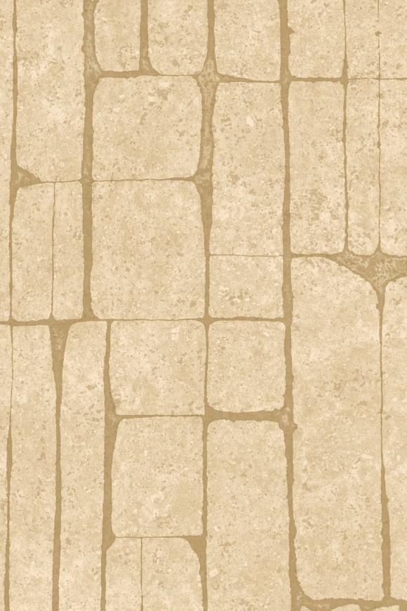 Beige muur met een patroon van onregelmatige, rechthoekige stenen uit de Arte Solco-collectie.