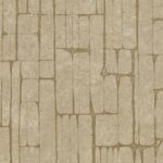 Behang met een patroon van verticale en horizontale beige stenen in een onregelmatige mozaïekstructuur uit de Arte Solco-collectie.