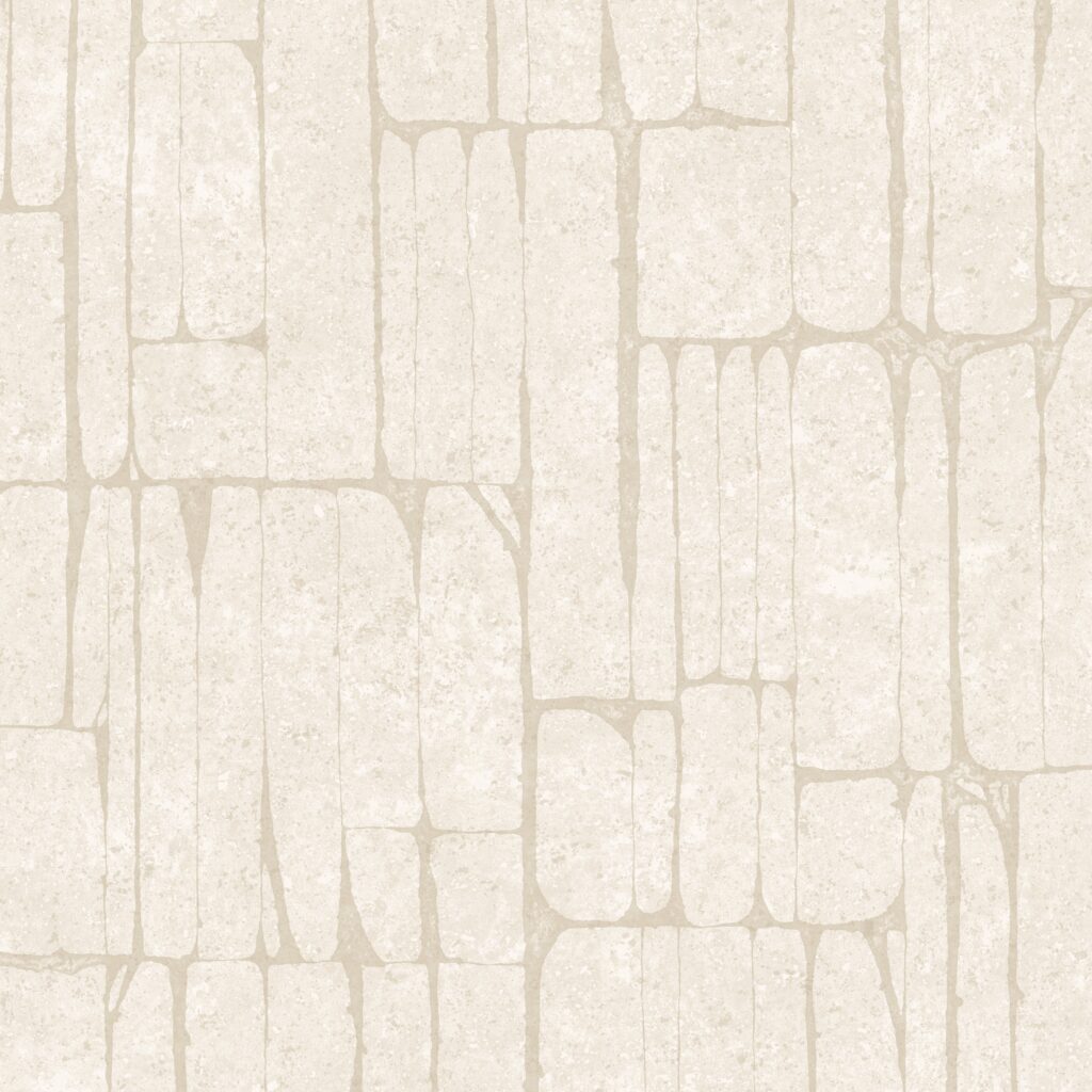 Beige Arte Solco 30360 Ivory behang met een organisch, lineair reliëfpatroon.