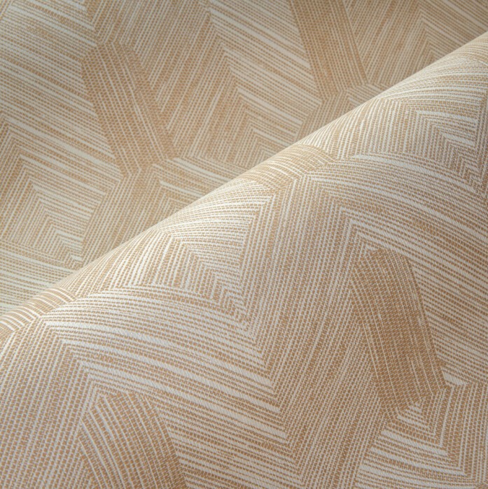 Detailopname van het Arte Dome 24063 behang met een geometrisch patroon in beige en crème.