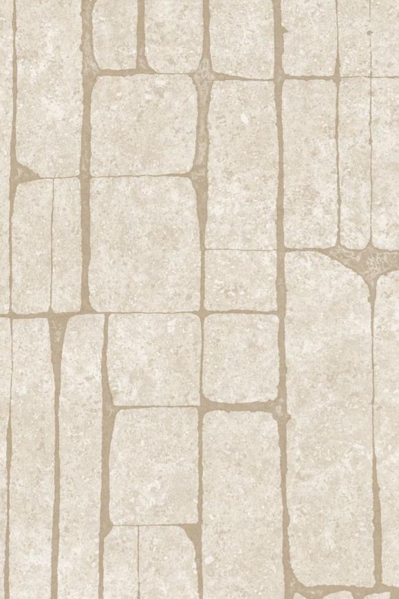 Beige muurdecoratie met een patroon van onregelmatige, rechthoekige stenen uit de Arte Solco 30361 collectie.