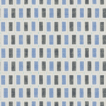 blauw kleurig Elitis Beat behang met blokpatroon op een zijde ondergrond