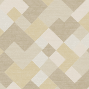 Beige bruin Elitis Twill behang met een zigzag blokpatroon op een zijde ondergrond.