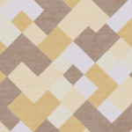 Beige, bruin Elitis Twill behang met een zigzag blokpatroon op een zijde ondergrond.