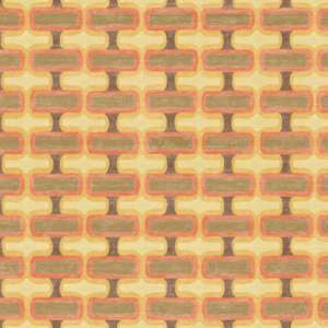 meerkleurig Elitis Rythme behang met een vintage meerkleurig blokpatroon op een creme kleurige zijde