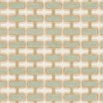 meerkleurig Elitis Rythme behang met een vintage meerkleurig blokpatroon op een creme kleurige zijde