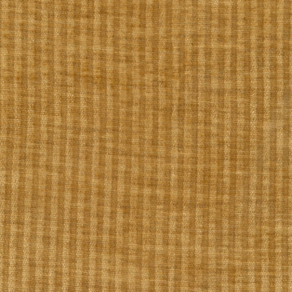 Detail van een bijzondere textielmuurbekleding met een goudkleurig ribbeltje.