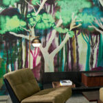 Arte Alaya Banyan behang in kleur Deep Forest (11531) - Interieur impressie