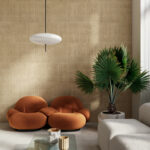 Arte Alaya Katan Silk behang in kleur Camel (11513) - Interieur impressie