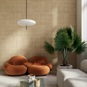 Arte Alaya Katan Silk behang in kleur Camel (11513) - Interieur impressie