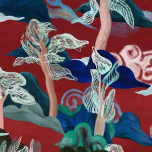 Arte Alaya Saranda behang in kleur Vermilion Trees (11540) - Product close-up