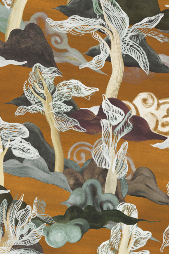 Arte Alaya Saranda behang in kleur Amber Woods (11541) - Product close-up