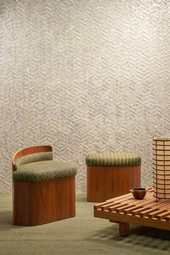 Arte Luster Lucea behang in kleur Coquille (70311) - Interieur impressie