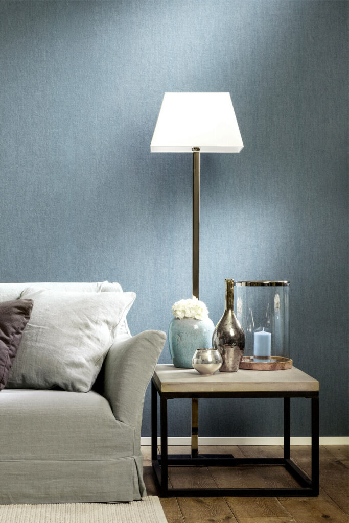 Flamant les unis linens Lin behang in kleur Midnight Blue (78024) - Interieur impressie